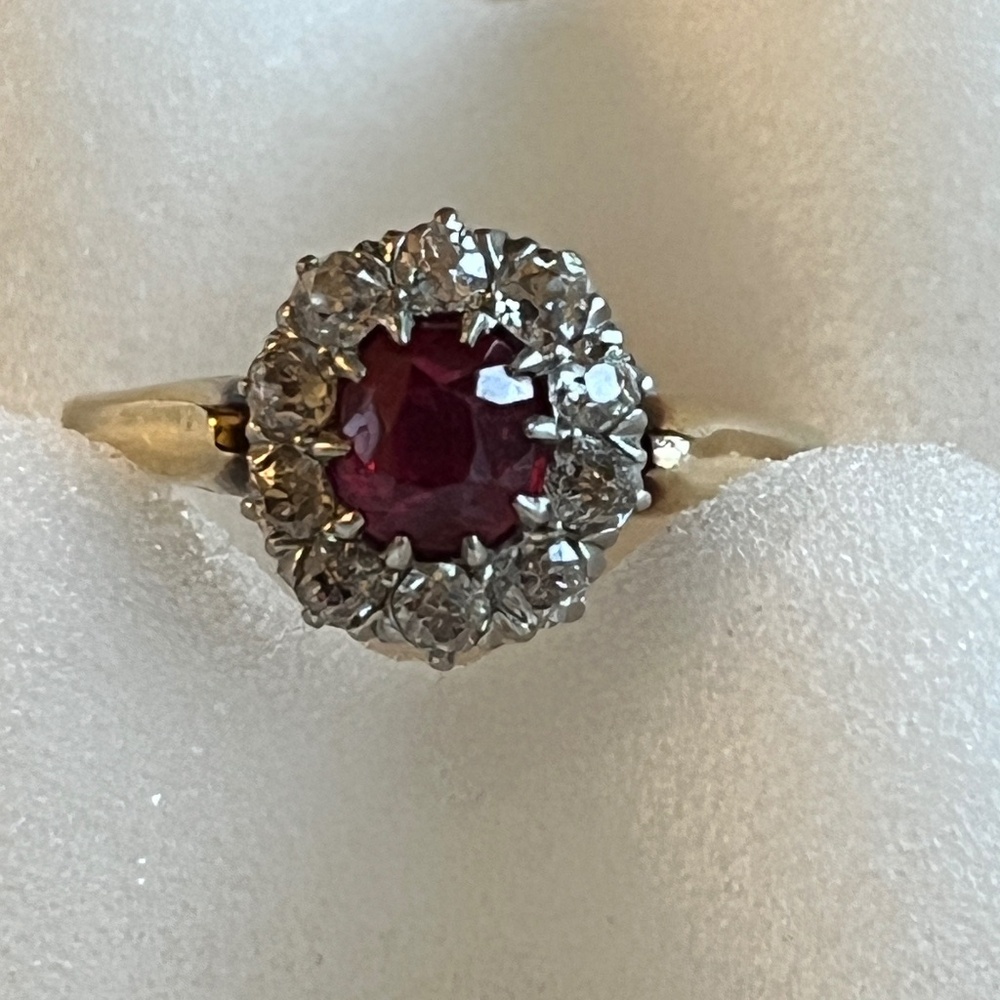 14k ruby and diamond ring